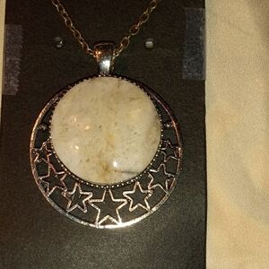 Hand Made Nebraska River Rock Elegant Starry Pendant Necklace